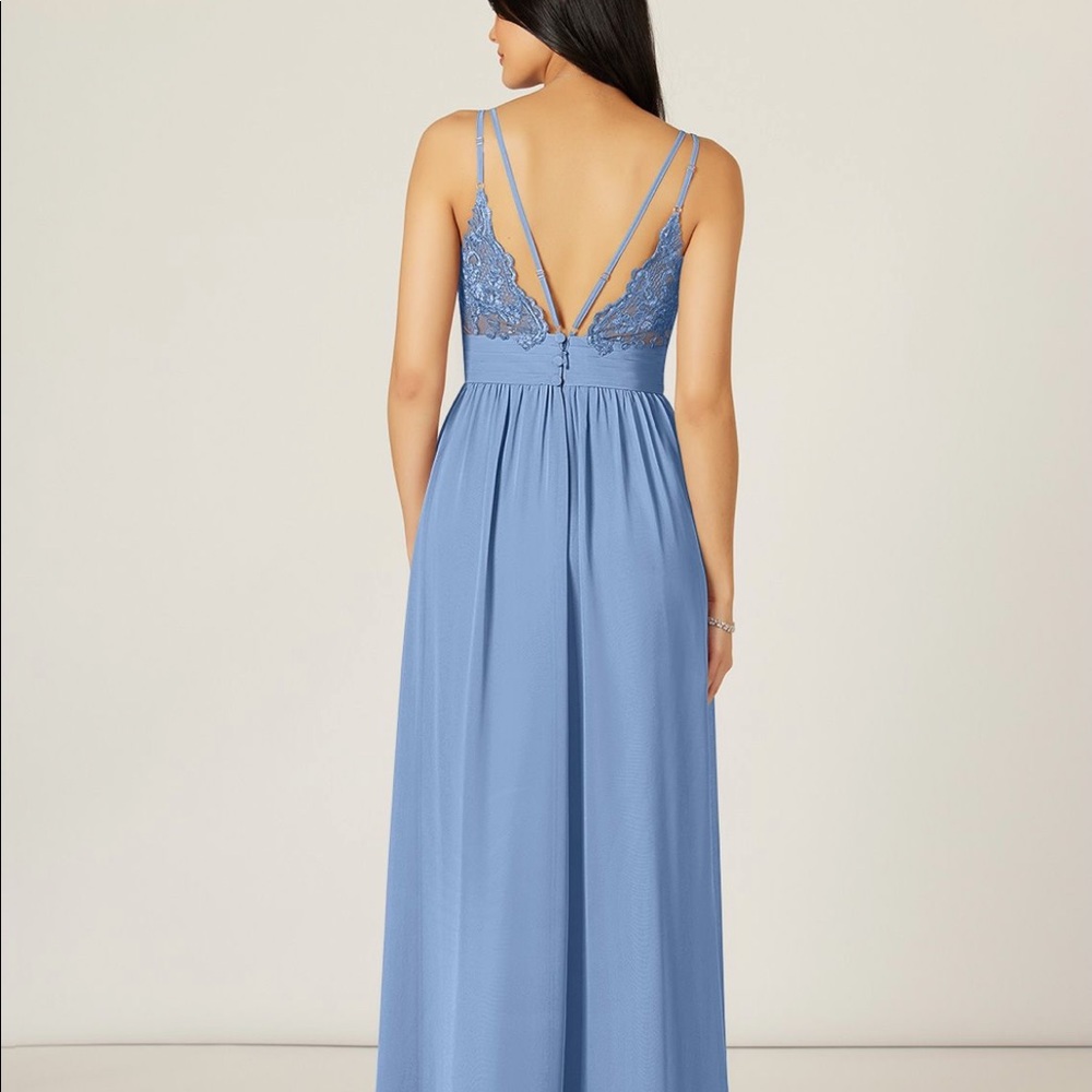 Azazie Blue Steel Blake dress NWT